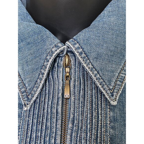 Vintage ESCADA Denim Zip Jacket with Fine Stitch Detailing Size Small - Picture 9 of 16